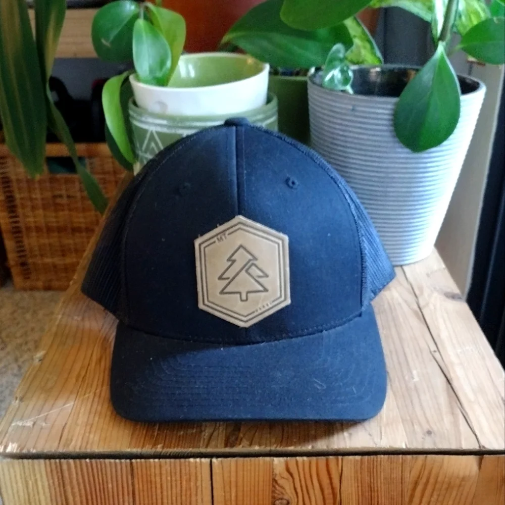 Black Trucker Hat with Tree Logo - Picture 1 of 5